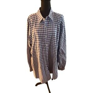 Polo Ralph Lauren Button Down Dress Shirt Blue Plaid Mens Size 3xlt 3xl Tall L/S
